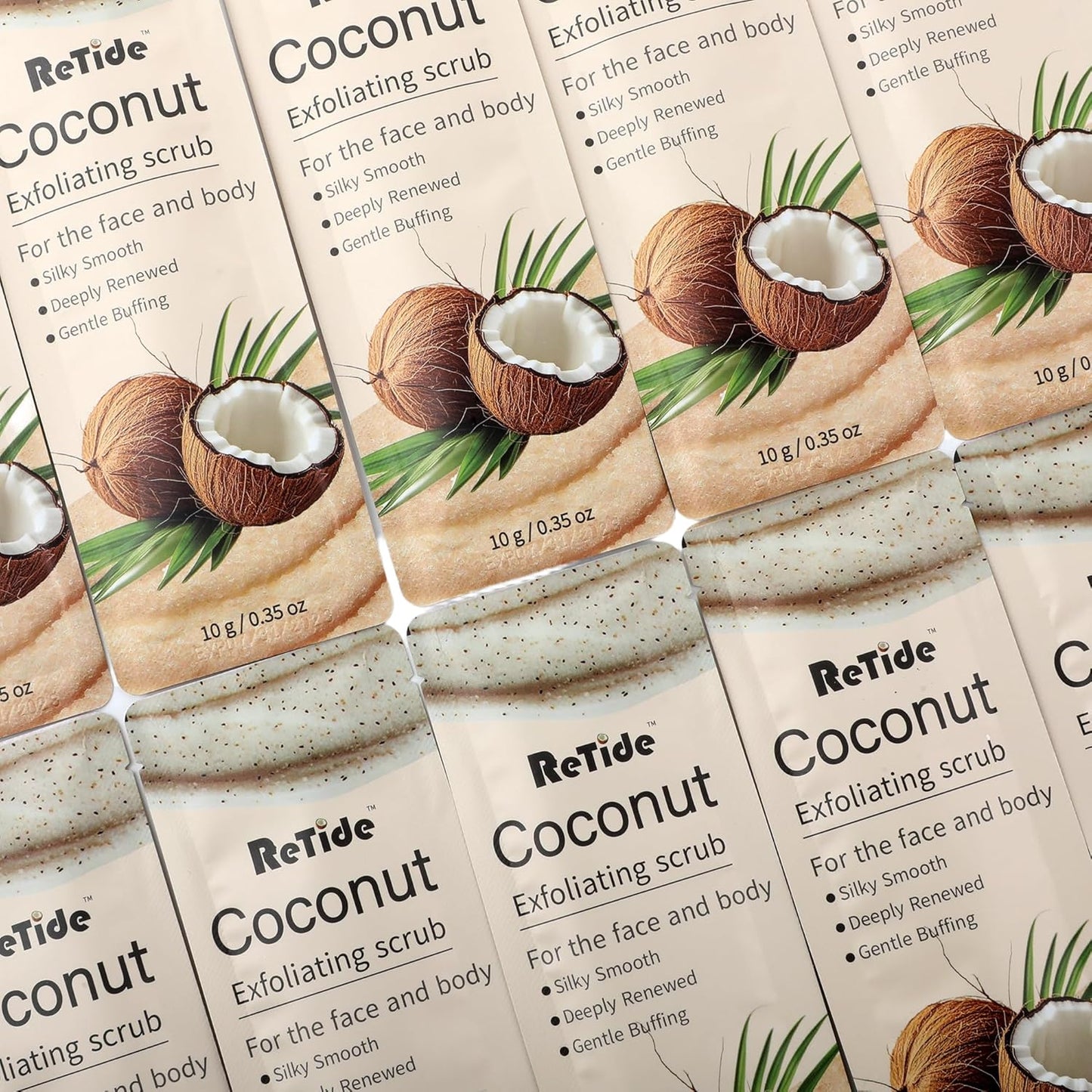Coconut Sea Salt Scrub Sachet Set | Self Care | Southern Sass Supply