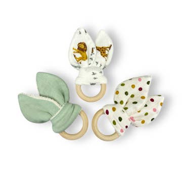 Nursery Themed Wooden Baby Teething Ring / Baby Shower Gift (3 Varieties)