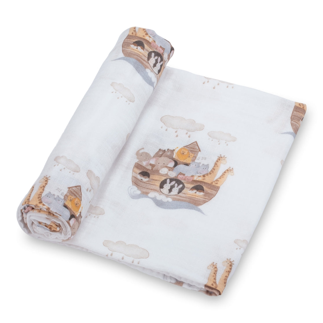 LollyBanks – Baby Muslin Swaddle Blankets (Noah’s Ark & You Are My Sunshine)