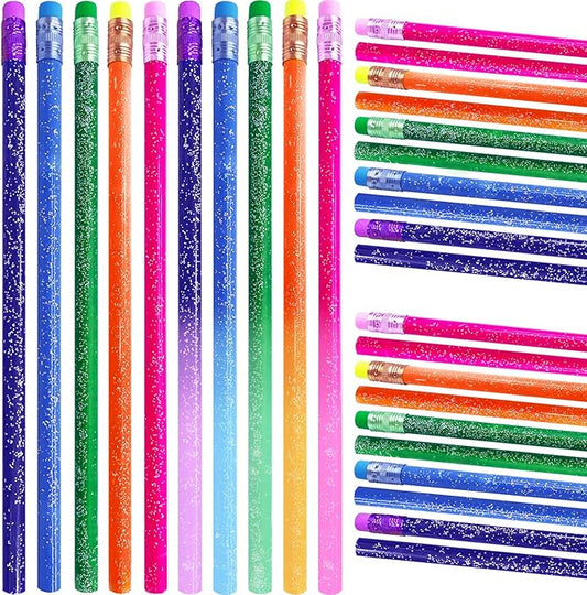 Color-Changing Mood Pencil – Thermochromic Glitter Wooden Pencil with Eraser