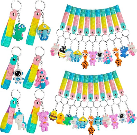 3D Animal Pop Fidget Keychain – Mini Sensory Toy for Teens (Single Fidget Prize)