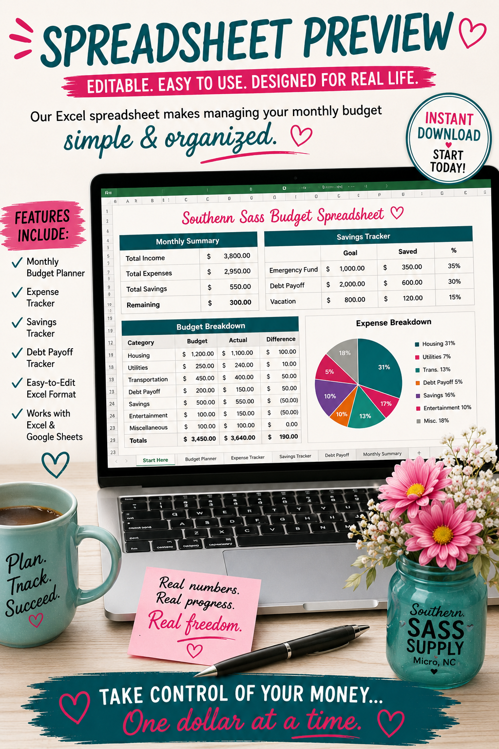 The Southern Sass Budget System™ | Budget Guide & Workbook