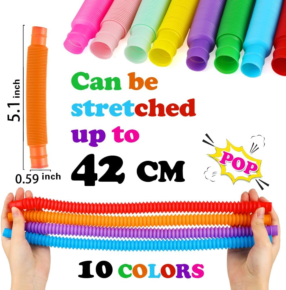 Pop Tube Fidget | Stretch & Pop Sensory Toy | Mystery Game Prize