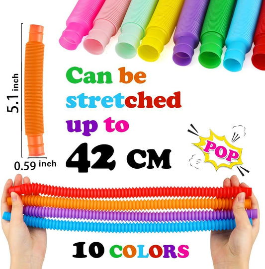 Pop Tube Fidget | Stretch & Pop Sensory Toy | Mystery Game Prize