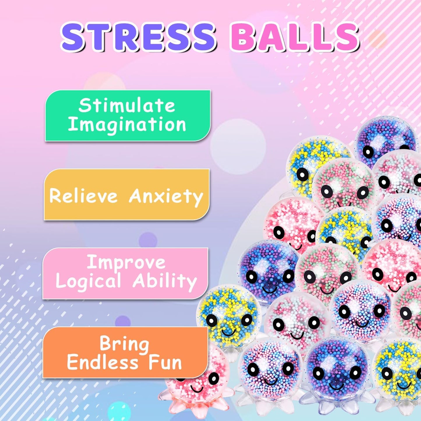 Octopus Stress Ball | Soft Squeeze Fidget | Mystery Game Prize