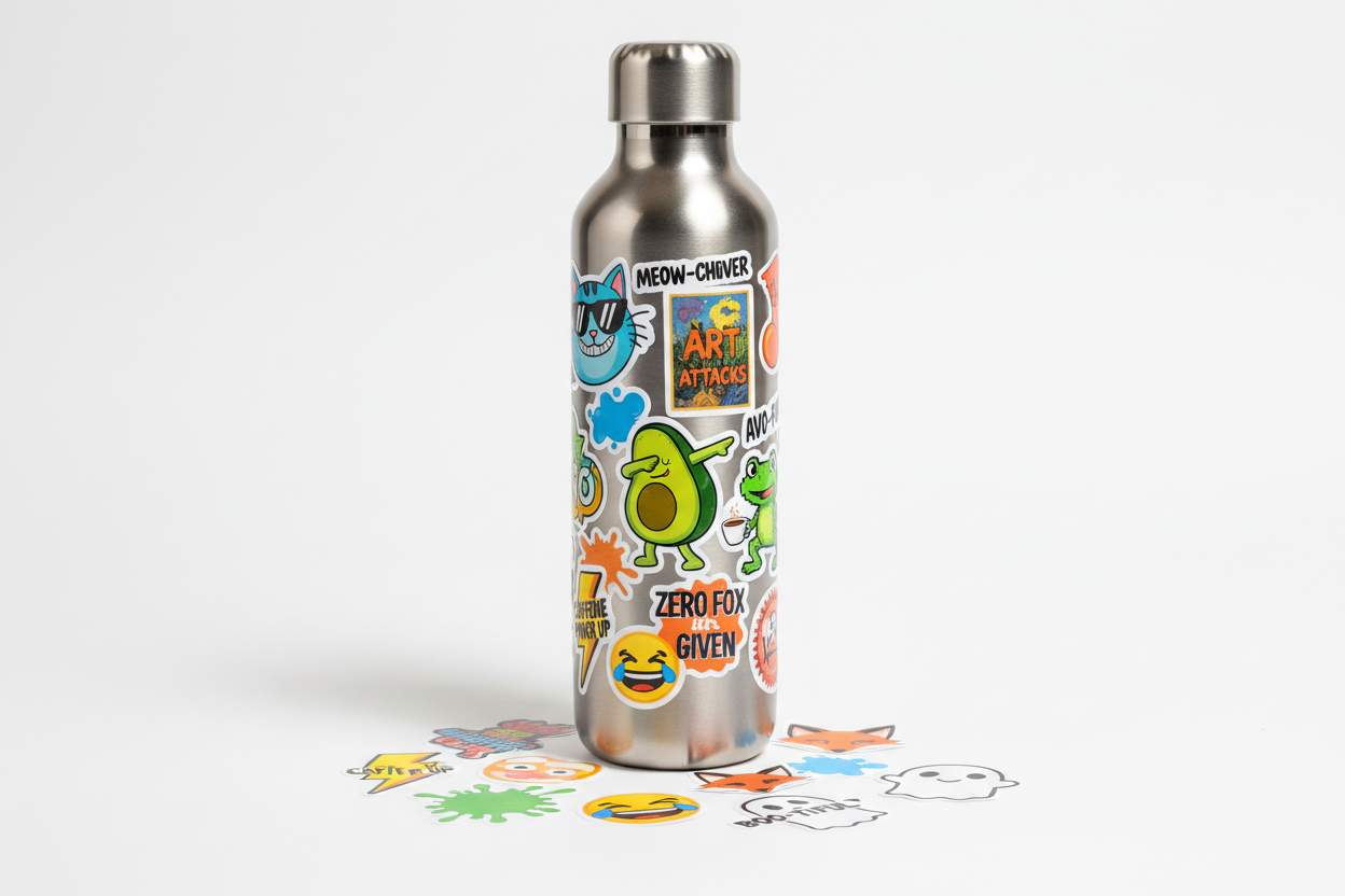 can you do it with stickers sitting around the bottle too?